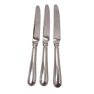 Towle 3 Dinner Knives BEADED ANTIQUE 9” Stainless Flatware Holiday Mid Century